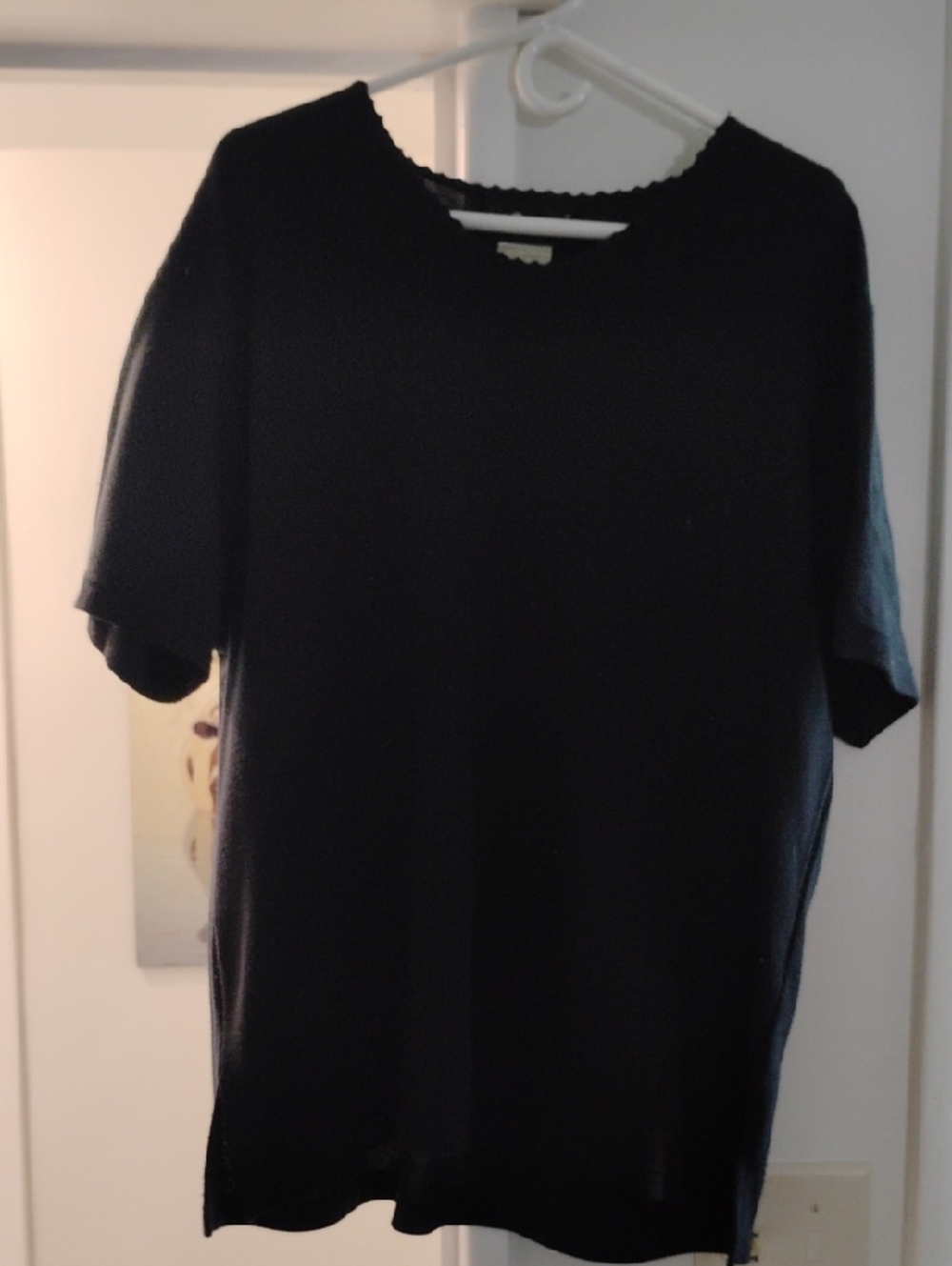 Sag Harbor Black Short Sleeve Knit Top